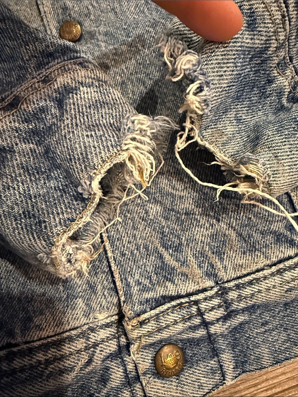 Vintage Lee Sherpa Lined Denim Jacket USA Made Size S - Picture 4 of 12
